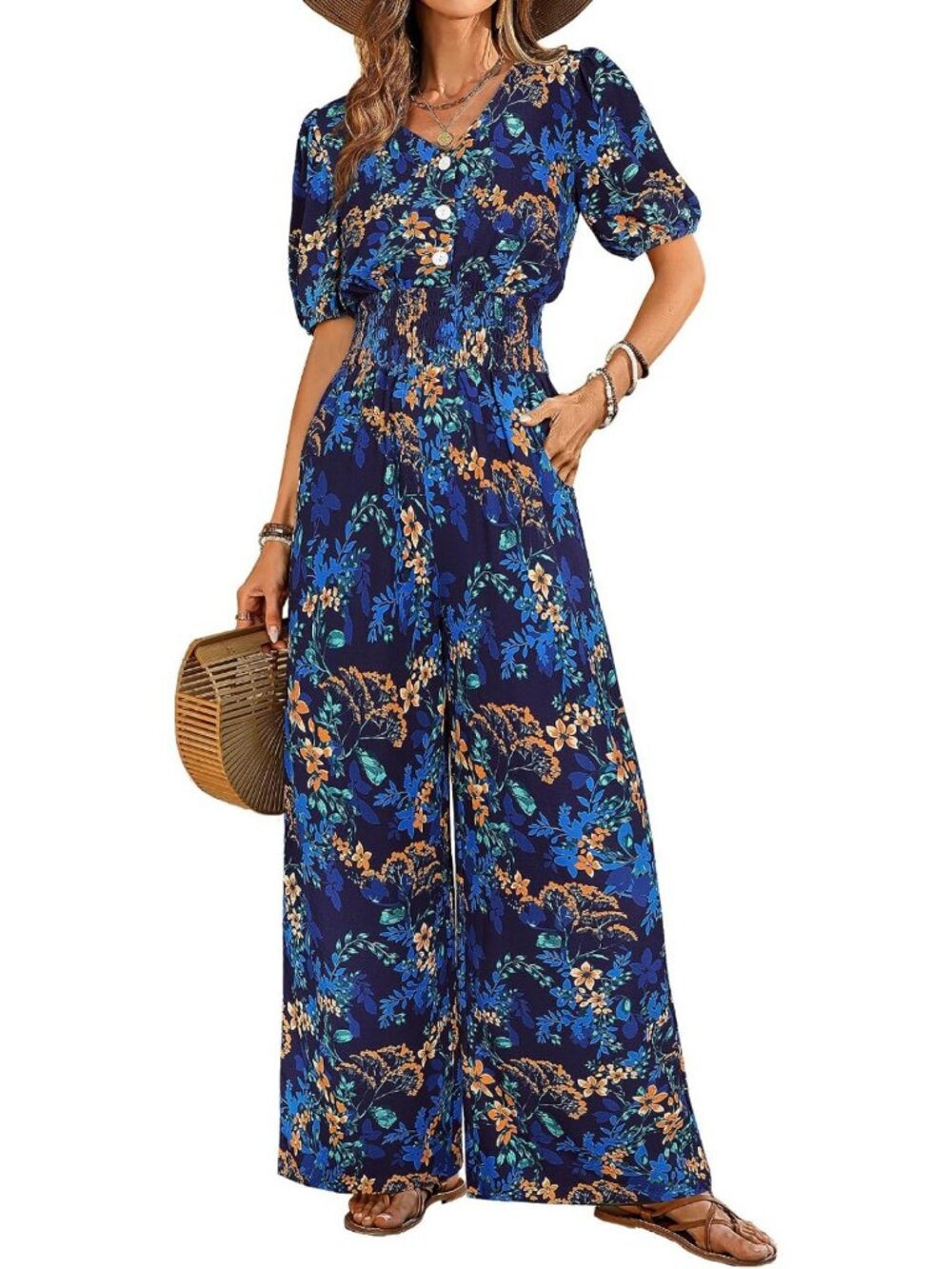 Chic Short Sleeve Jumpsuit for Women - Dressy Casual Romper Pants 2026